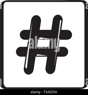 Isolato icona hashtag su sfondo bianco Illustrazione Vettoriale