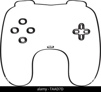 Isolato icona gamepad su sfondo bianco Illustrazione Vettoriale