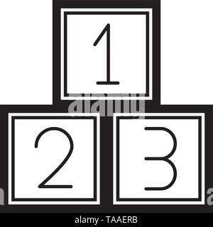 Numero di cubetti kids zone Illustrazione Vettoriale