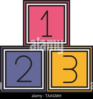 Numero di cubetti kids zone Illustrazione Vettoriale
