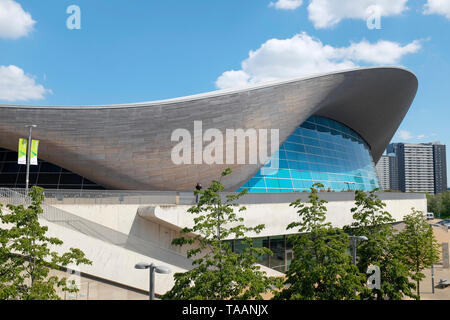 London Aquatics Centre, Queen Elizabeth Olympic Park, Londra E20, Regno Unito Foto Stock