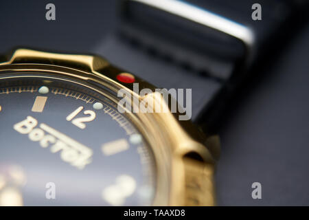 Fotografie di dettaglio di un vostock komanderski watch Foto Stock