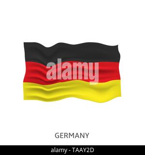 Bandiera della Germania. Il tedesco sventola bandiera, illustrazione vettoriale Illustrazione Vettoriale