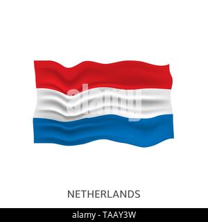 Bandiera dei Paesi Bassi. Dutch sventola bandiera, illustrazione vettoriale Illustrazione Vettoriale