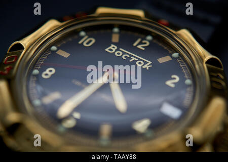 Fotografie di dettaglio di un vostock komanderski watch Foto Stock