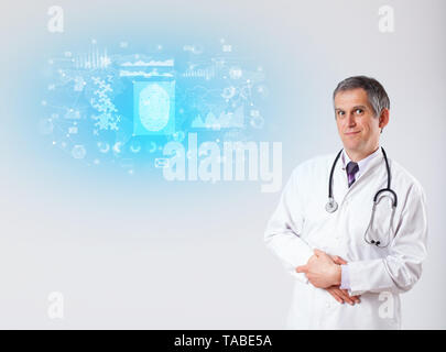 Ricercatore professionista indagare i risultati Foto Stock