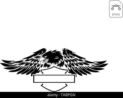 Harley Davidson emblema o icona vettore astratto elemento isolato Illustrazione Vettoriale