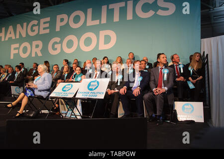 Partito Brexit candidati al rally in London Olympia su 21 Maggio 2019 prima dell'elezione europea votazione del 23 maggio Foto Stock