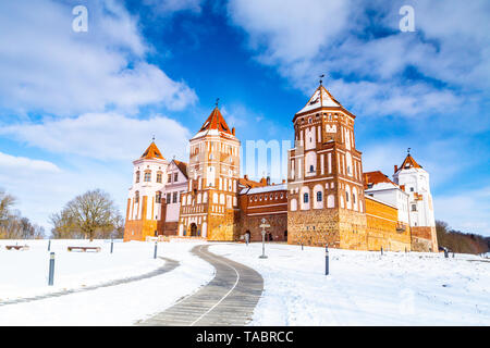 Grand View al Castello di Mir, Regione di Minsk, Bielorussia. Foto Stock