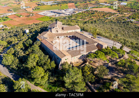 Spagna, Maiorca, veduta aerea Santuari de Monti Sion Foto Stock