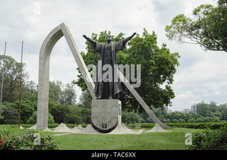 Sao Paulo SP, Brasile - 02 Marzo 2019: Monumento a Pedro Alvares Cabral, lo scopritore del Brasile. Monumento al parco Ibirapuera. Foto Stock