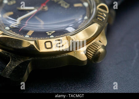 Fotografie di dettaglio di un vostock komanderski watch Foto Stock