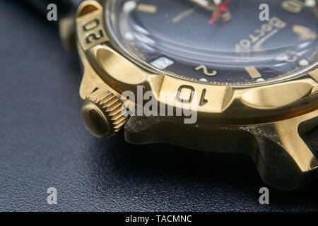 Fotografie di dettaglio di un vostock komanderski watch Foto Stock
