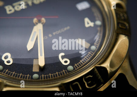 Fotografie di dettaglio di un vostock komanderski watch Foto Stock