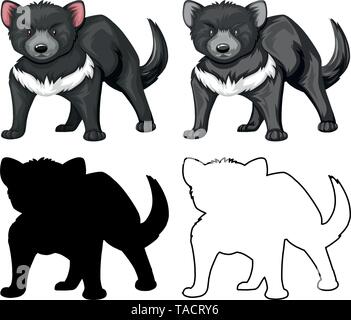 Set di diavoli della Tasmania illustrazione Illustrazione Vettoriale