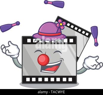 Striscia di giocoleria film al di sopra di legno tabella cartoon Illustrazione Vettoriale