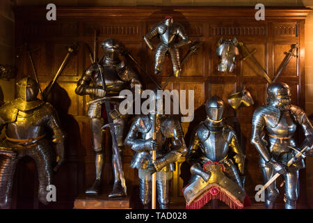 Armour display, il Castello di Warwick, Warwick, Regno Unito Foto Stock