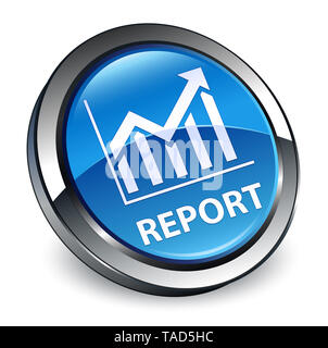 Report statistiche (icona) isolati su 3d blu pulsante rotondo illustrazione astratta Foto Stock