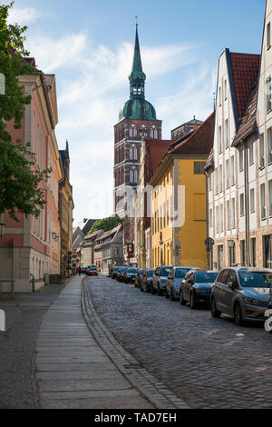 Germania, Meclemburgo-Pomerania, Stralsund, la città vecchia, la chiesa di San Nicola Foto Stock