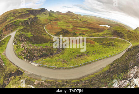 Regno Unito, Scozia, vista dal Quiraing sull'Isola di Skye Foto Stock