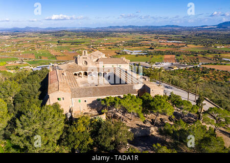 Spagna, Maiorca, veduta aerea Santuari de Monti Sion Foto Stock