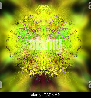 Colore e ornamentali leggermente sfocata sfondo ad acquerello Foto Stock