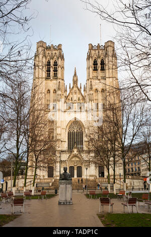 Il Belgio, Bruxelles, Cattedrale di San Michele e Santa Gudula Foto Stock