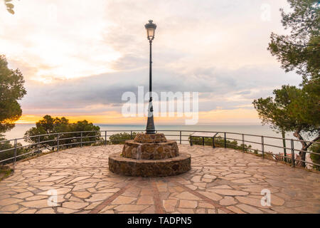 Spagna, Malaga, vista da un punto di vista di Gibralfaro dal castello Foto Stock