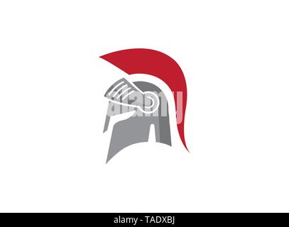 Creative casco Spartan Logo vettore di simbolo Illustrazione Vettoriale