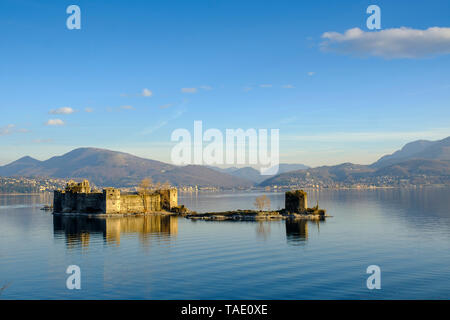 L'Italia, Piemonte, Lago Maggiore, Castelli di Cannero Foto Stock