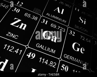 Gallio sulla tavola periodica degli elementi Foto Stock