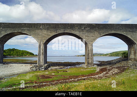 Il Viadotto di Avon è un ponte ferroviario su Avon, che forma il confine tra il Consiglio scozzese Zone West Lothian e Falkirk. Foto Stock