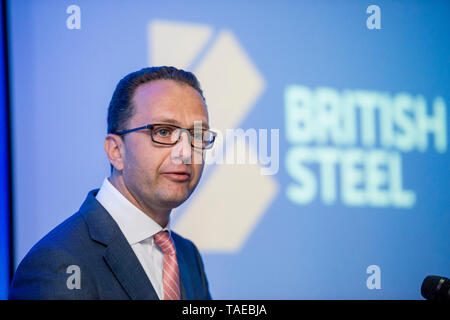 1 giugno 2016, Scunthorpe Steel Works. Marc Meyohas dalla capitale Graybull all'annuncio dell'acquisizione di Scunthorpe Steel Works da Tata Steel Europe Foto Stock