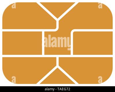 EMV chip icona per plastica banca di credito o di addebito carta. Illustrazione Vettoriale Illustrazione Vettoriale
