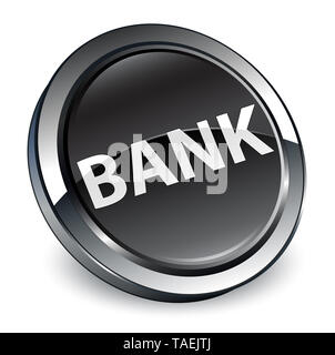 Banca isolati su 3d nero pulsante rotondo illustrazione astratta Foto Stock