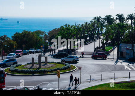 Tarragona, Spagna. Febbraio 8, 2019. Vista della città di Tarragona e mare mediterraneo Foto Stock