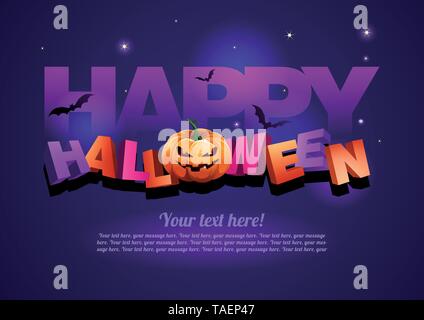 Happy Halloween poster modello. Tutti gli elementi sono stratificati separatamente in file vettoriale Illustrazione Vettoriale