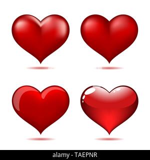 Set di Cuori rossi grandi, Illustrazione Vettoriale - Vector Illustrazione Vettoriale