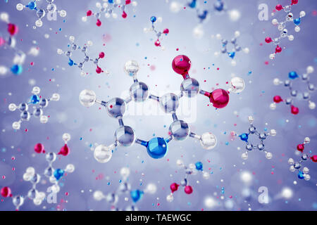 Vitamina B3 - Acido nicotinico molecola Foto Stock