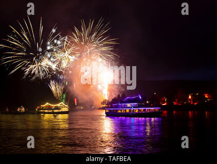 Rhein in Flammen (Reno in fiamme) , Germania Foto Stock