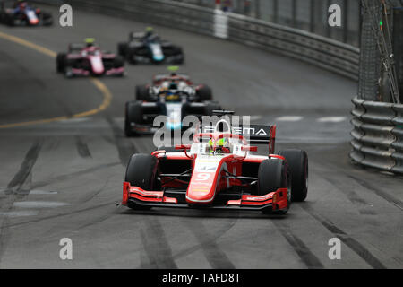 Monte Carlo, Monaco. 24 Maggio, 2019. F1 Grand Prix di Monte Carlo, F2 e Renault gare della serie; Prema Racing, Mick Schumacher durante la F2 gara iniziare Credito: Azione Sport Plus/Alamy Live News Foto Stock