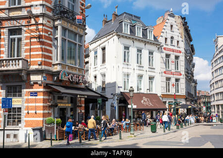 Famoso Café Leffe Place du Grand Sablon Bruxelles Belgio UE Europa Foto Stock