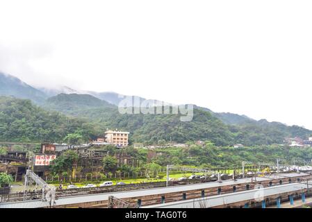 Uno splendido scenario di Houtong Cat villaggio nel distretto Ruifang Foto Stock