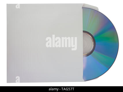Vuoto o vuoto disco CD isolati su sfondo bianco Foto Stock
