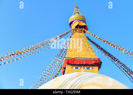 Stupa Boudhanath, il più grande Stupa in Nepal Foto Stock