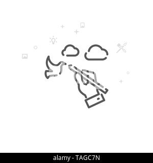 Mano disegna il paesaggio Icona linea. Arte, Design e creatività simbolo, il pittogramma, segno. Luce geometrica astratta sfondo. Foto Stock