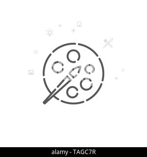 Tavolozza artista Icona linea. Arte, Design e creatività simbolo, il pittogramma, segno. Luce geometrica astratta sfondo. Foto Stock