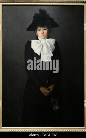 Anna Bilinska-Bohdanowicz (1857-1893). Pittore polacco. Ritratto di una giovane donna con una rosa (Ritratto di mlle R.), 1892. Museo Nazionale. Varsavia. La Polonia. Foto Stock
