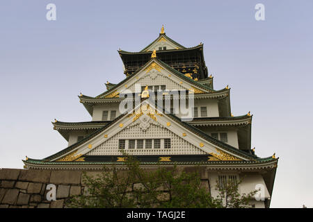 ASIA, Giappone, isola di Honshu, nella prefettura di Osaka (大阪府, Ōsaka-fu), Osaka, il Castello di Osaka (XVI secolo). Foto Stock