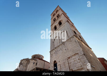 La Cattedrale di Santa Anastasia torre campanaria e st. Donat in background Foto Stock